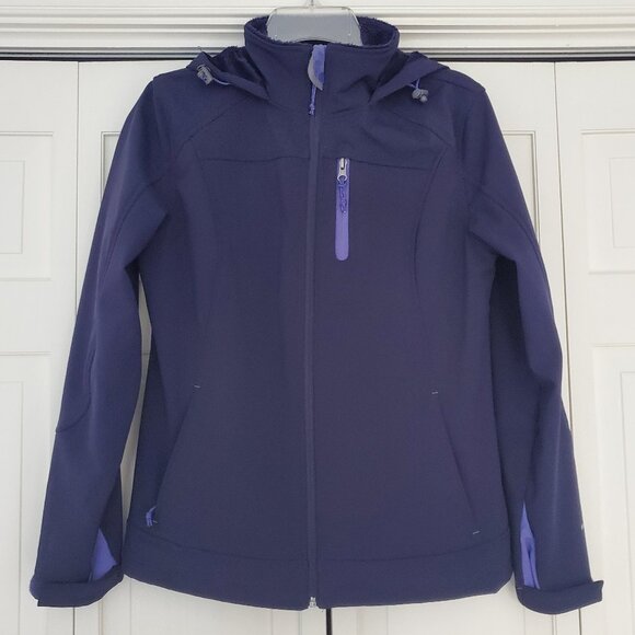 Free Country Softshell Jacket Women’s Water Resistant Fleece Purple Small - Picture 1 of 16